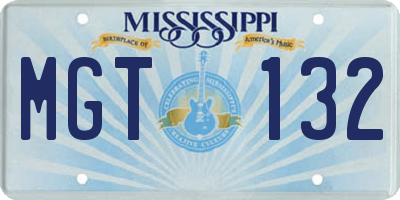 MS license plate MGT132