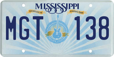 MS license plate MGT138