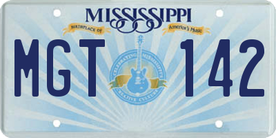 MS license plate MGT142