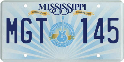 MS license plate MGT145