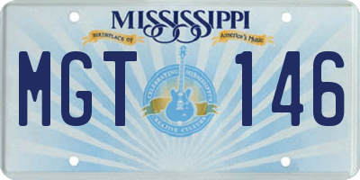 MS license plate MGT146