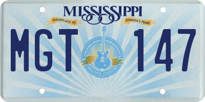 MS license plate MGT147