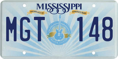 MS license plate MGT148
