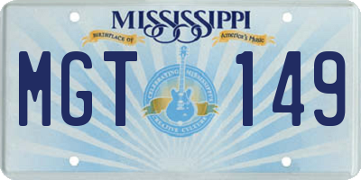 MS license plate MGT149