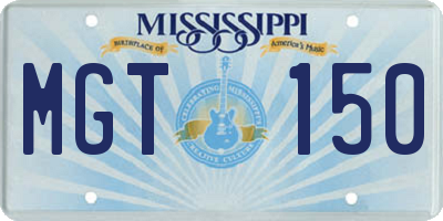MS license plate MGT150