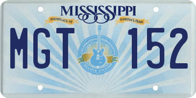 MS license plate MGT152