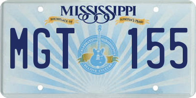 MS license plate MGT155