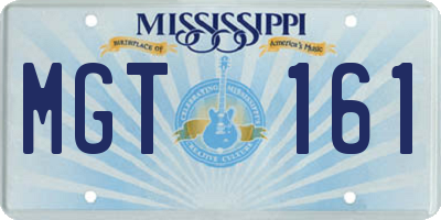MS license plate MGT161