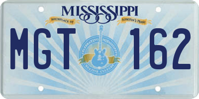 MS license plate MGT162