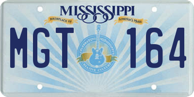 MS license plate MGT164