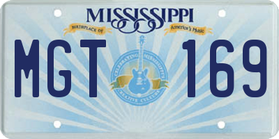 MS license plate MGT169