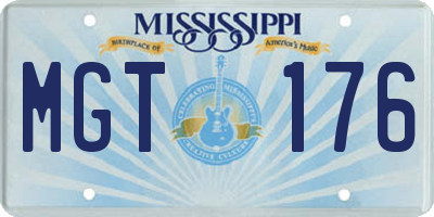 MS license plate MGT176