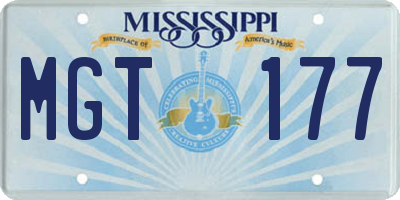 MS license plate MGT177