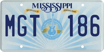 MS license plate MGT186