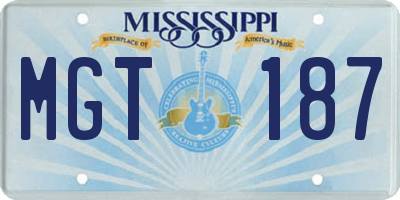 MS license plate MGT187