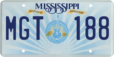 MS license plate MGT188