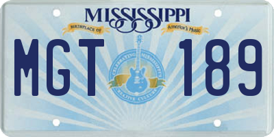 MS license plate MGT189