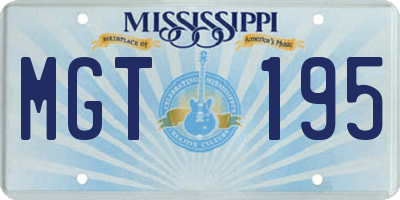 MS license plate MGT195