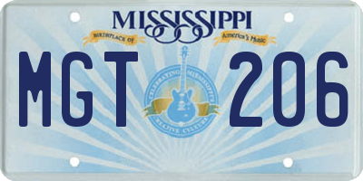 MS license plate MGT206