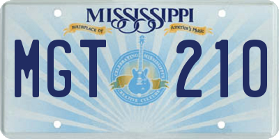 MS license plate MGT210