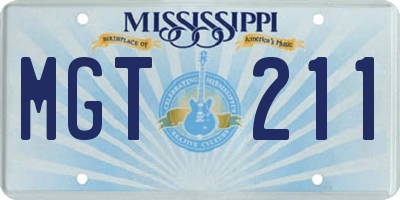 MS license plate MGT211