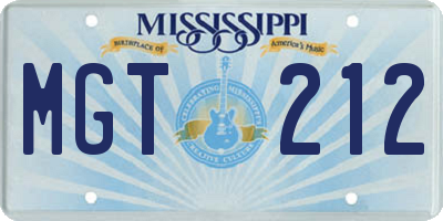 MS license plate MGT212