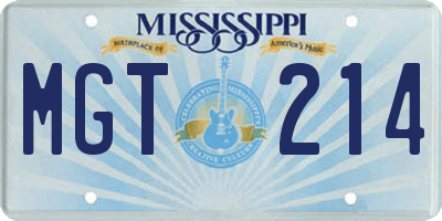 MS license plate MGT214