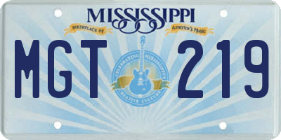 MS license plate MGT219