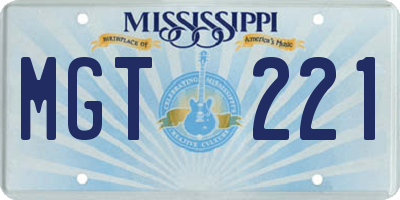 MS license plate MGT221