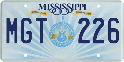 MS license plate MGT226