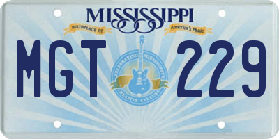 MS license plate MGT229