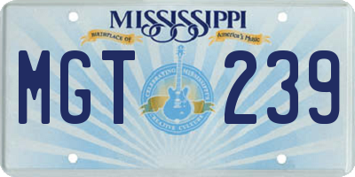 MS license plate MGT239
