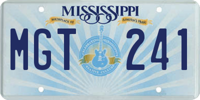 MS license plate MGT241
