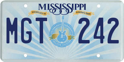 MS license plate MGT242