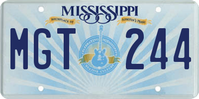 MS license plate MGT244