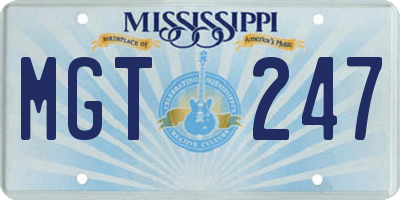 MS license plate MGT247