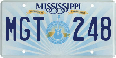 MS license plate MGT248