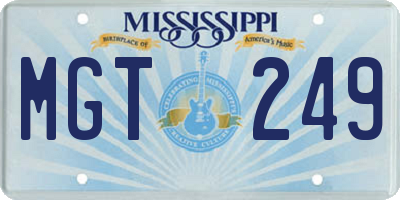 MS license plate MGT249
