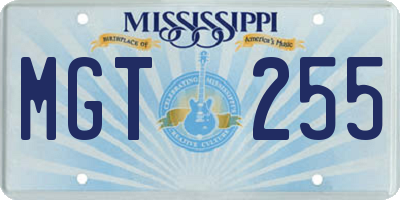 MS license plate MGT255