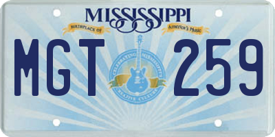 MS license plate MGT259