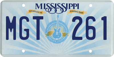 MS license plate MGT261
