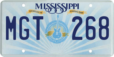 MS license plate MGT268