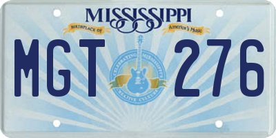 MS license plate MGT276
