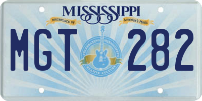MS license plate MGT282