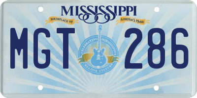 MS license plate MGT286