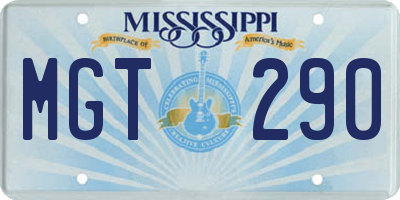 MS license plate MGT290