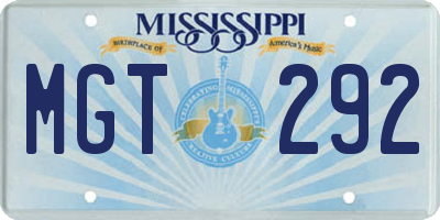 MS license plate MGT292