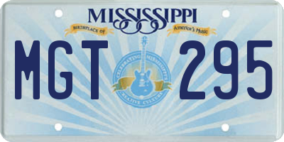 MS license plate MGT295