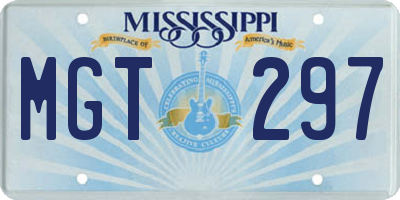 MS license plate MGT297