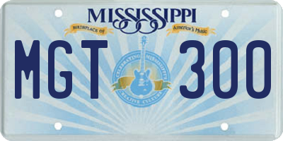 MS license plate MGT300